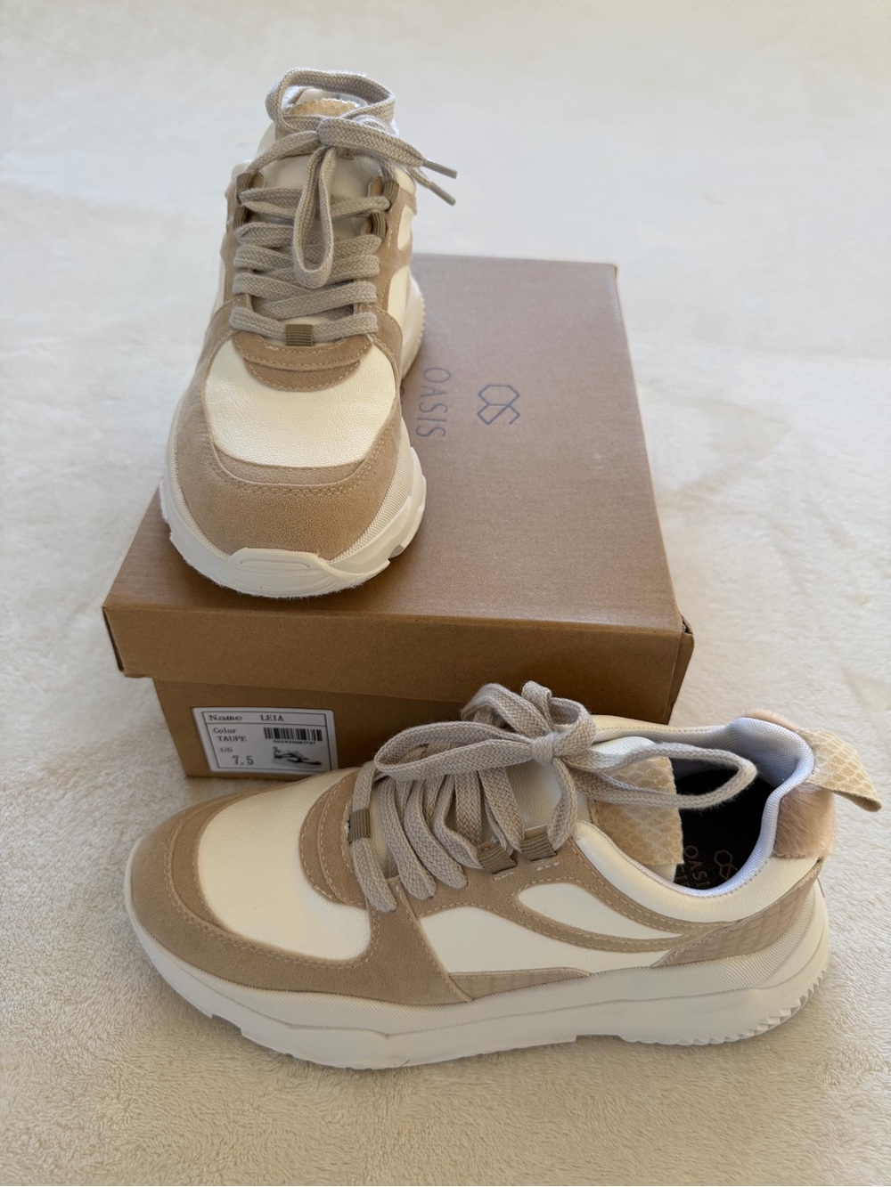 Women’s Neutral Beige & Cream Casual Sneakers